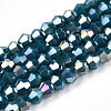 Opaque Solid Color Electroplate Glass Beads Strands EGLA-A039-P2mm-B18-1