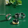 12Pcs Stainless Steel Grooved Finger Ring Settings STAS-UN0038-94A-3