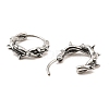 Skull Theme 316 Surgical Stainless Steel Hoop Earrings for Women Men EJEW-D096-04E-AS-2