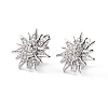 Sun Shape Clear Cubic Zirconia Hoop Earring EJEW-C002-10P-RS-1