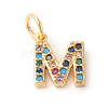 Brass Micro Pave Colorful Cubic Zirconia Charms ZIRC-F092-01-M-1