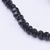 Faceted Black Glass Flat Round Bead Strands X-GLAA-R135-2mm-22-1