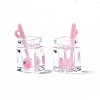 Imitation Drink Resin Pendants CRES-S359-32L-4