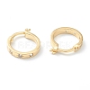 Brass Micro Pave Clear Cubic Zirconia Hoop Earrings EJEW-H125-18G-2