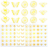 20 Sheets 5 Styles Gold Foil Self-adhesive Stickers DIY-CP0010-86-6