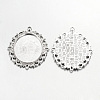 Tibetan Style Oval Pendant Cabochon Settings TIBE-473-AS-RS-1
