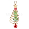Christmas Brass & Glass Pendants PALLOY-JF02991-03-1