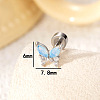 Butterfly Brass Pave Cubic Zirconia Cartilage Earrings FS-WGFCA2D-01-1