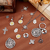 90Pcs 9 Style Tibetan Style Alloy Pendants TIBEP-WR0001-01-4