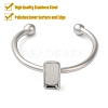 Non-Tarnish 304 Stainless Steel Open Cuff Ring Components STAS-I306-02P-2