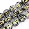 Frosted Handmade Foil Glass Beads Strands FOIL-Q002-02E-1