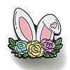Easter Rabbit Egg Flower Enamel Pins JEWB-P028-B04-1