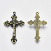 Alloy Crucifix Cross Pendants X-EA7407Y-AB-2