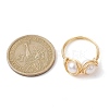 Natural Pearl Braided Bead Style Finger Ring RJEW-JR00614-3