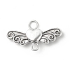 Tibetan Style Alloy Heart with Wing Connector Charms PALLOY-JF01773-2
