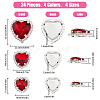 SUPERFINDINGS 24Pcs 12 Styles Pink Series Heart Sew On Glass Rhinestones DIY-FH0005-84-2