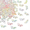 100Pcs Transparent UV Plating Acrylic Beads PACR-PA0001-03-1