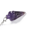 Natural Amethyst Pointed Dowsing Pendulums AJEW-B020-01P-03-4