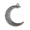 Tibetan Style Alloy Hollow Moon Links TIBEP-5312-B-FF-1