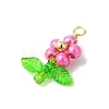 10Pcs 10 Colors Pearlized Glass Pearl Pendants PALLOY-JF03388-4