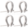 Beebeecraft 4Pcs 925 Sterling Silver Teardrop Pendant Bails with Ball Head Pins STER-BBC0001-92-1