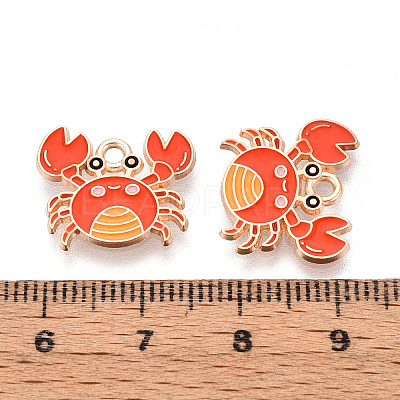 Marine Animals Alloy Enamel Pendants X-ENAM-T022-34G-1