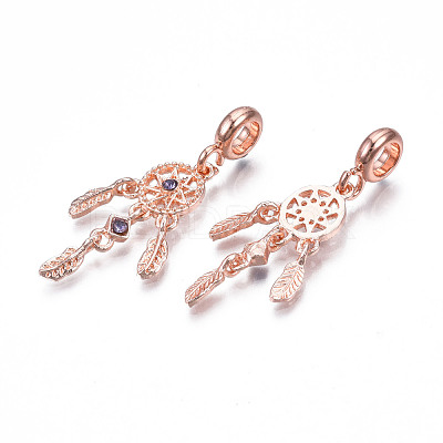 Rack Plating Alloy European Dangle Charms MPDL-N039-214RG-1