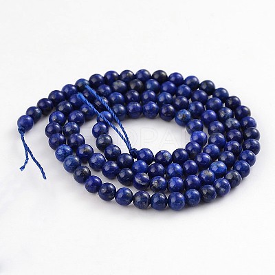 Natural Lapis Lazuli Round Bead Strands G-F231-02-4mm-1