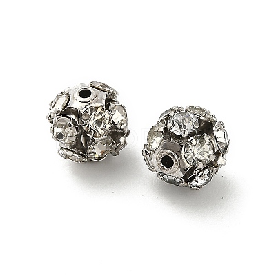 7mm Brass Rhinestone Beads X1-KK-S519-01B-P-1