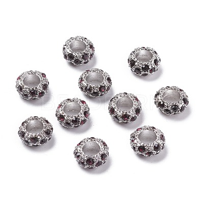 Alloy Rhinestone European Beads X-CPDL-H998-2-1