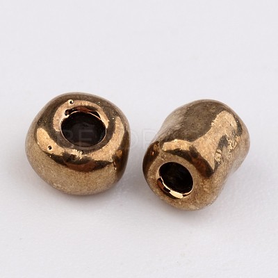 6/0 Electroplated Metallic Colours Round Glass Seed Beads X-SEED-A009-4mm-601-1