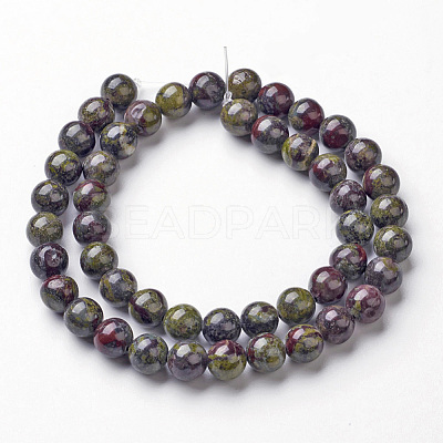 Natural Dragon Blood Jasper Bead Strands X-G-G957-24-4mm-1
