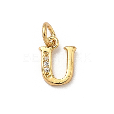 Brass Micro Pave Cubic Zirconia Charms KK-I382-03G-U-1