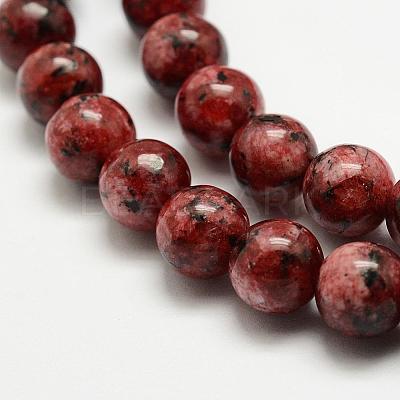 Natural Larvikite Beads Strands G-E382-8mm-M-1