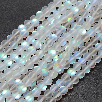 Synthetic Moonstone Beads Strands X-G-F142-8mm-01-1