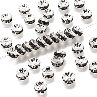 Brass Grade A Rhinestone Spacer Beads RB-A014-Z8mm-12S-1