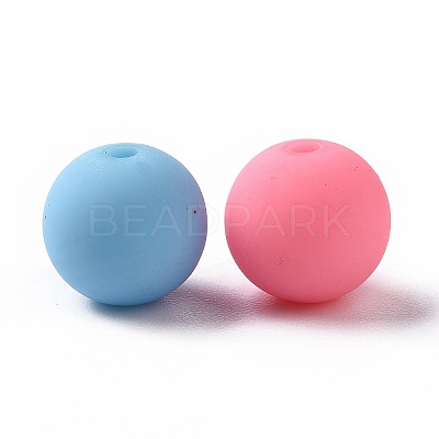 Spray Painted Acrylic Beads OACR-E009-04A-1