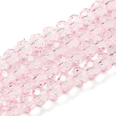 Transparent Baking Paint Glass Beads Strands DGLA-A034-T6mm-D04-1