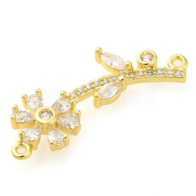 Flower of Life Rack Plating Brass Micro Pave Cubic Zirconia Links KK-S396-25-1