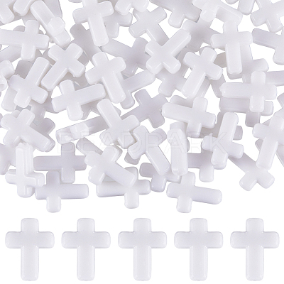 300Pcs Opaque Acrylic Beads MACR-SC0001-16B-1