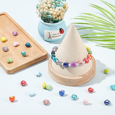 100Pcs Glazed Porcelain Beads FIND-FH0005-07-1