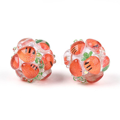 Fruit Round Resin Beads RESI-T059-03H-1