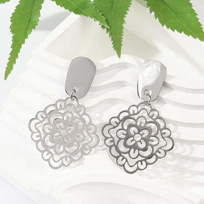 304 Stainless Steel Stud Earrings EJEW-Z089-32P-1