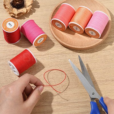 6 Rolls 6 Colors Round Waxed Polyester Cord YC-YW0001-08A-1