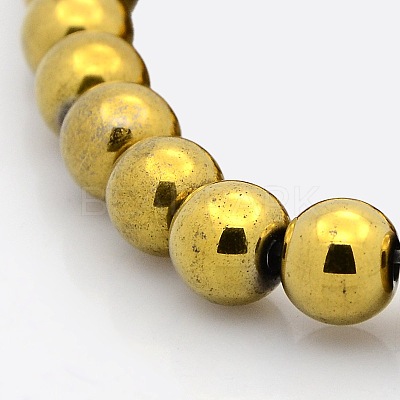 Round Non-magnetic Synthetic Hematite Beads Strands G-P061-53-8mm-1