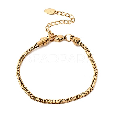 304 Stainless Steel Wheat Chains Bracelets for Women BJEW-A158-02H-G-1