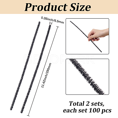 100Pcs DIY Iron & Plush Sticks FIND-CY0002-24A-1