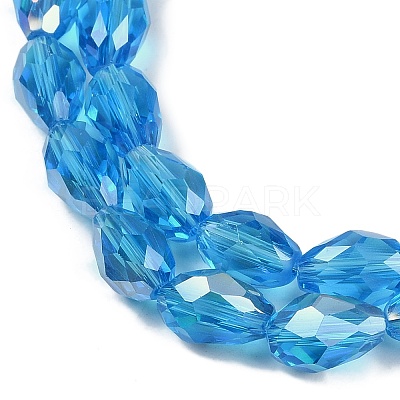 Transparent Electroplate Glass Beads Strands EGLA-N013-T8mm-B17-1