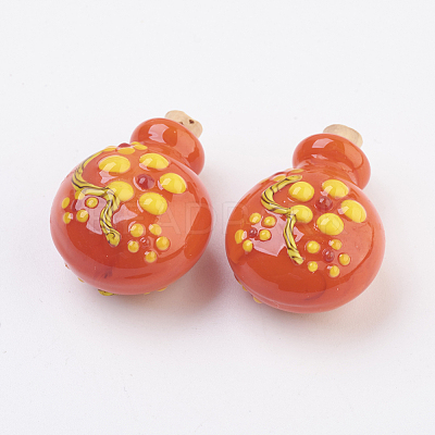 Handmade Bumpy Lampwork Perfume Bottle Pendants LAMP-P044-D-1