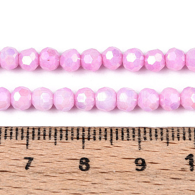 Anti-Tarnish Electroplate Glass Beads Strands X-EGLA-T021-4mm-15-01-1
